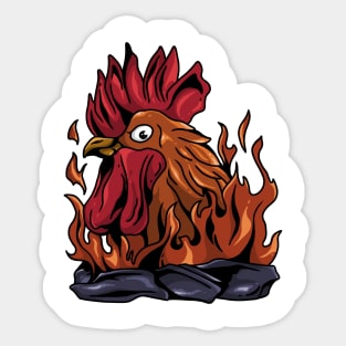 Chicken burn Sticker